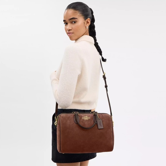 Suede Rowan Large Satchel Bag - Picture 3 of 3